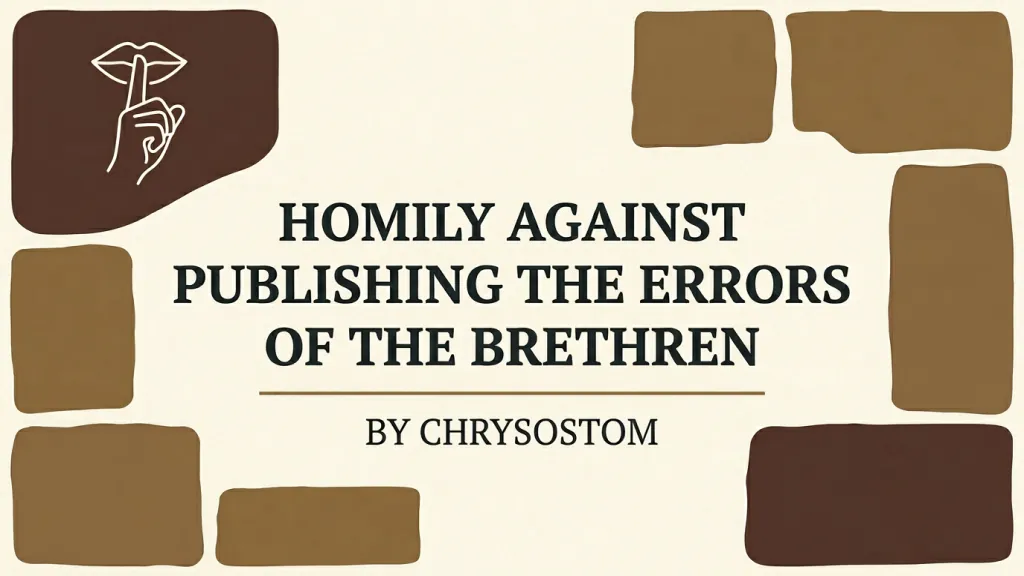 Homily Against Publishing the Errors of the Brethren
