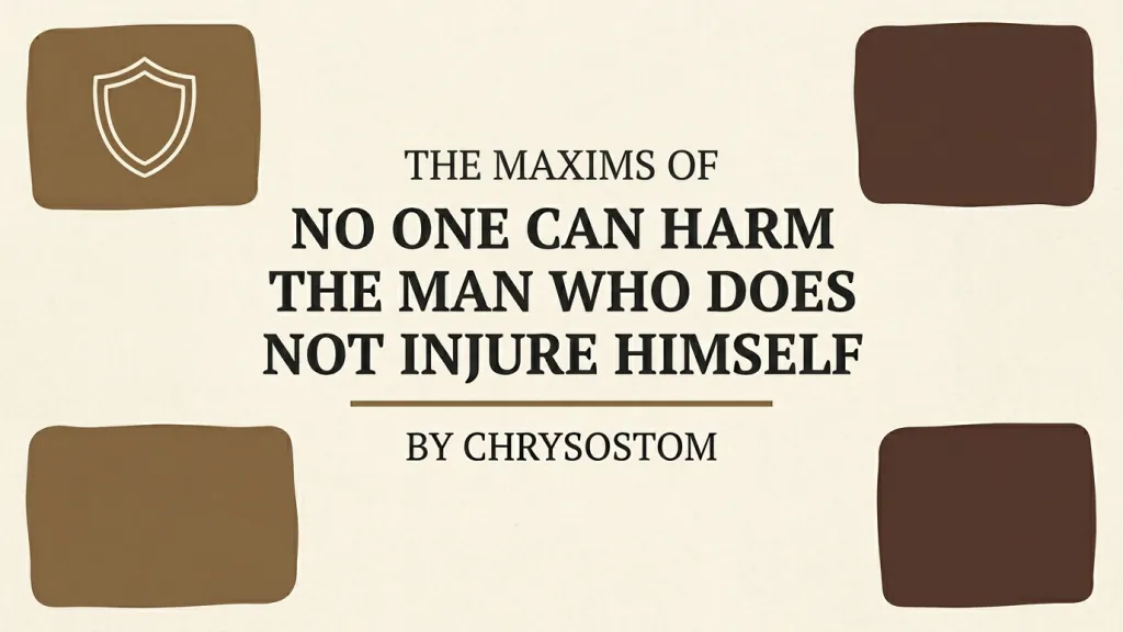 No One Can Harm the Man Who Does Not Injure Himself